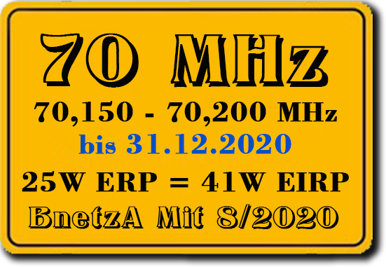 70 MHz 2020